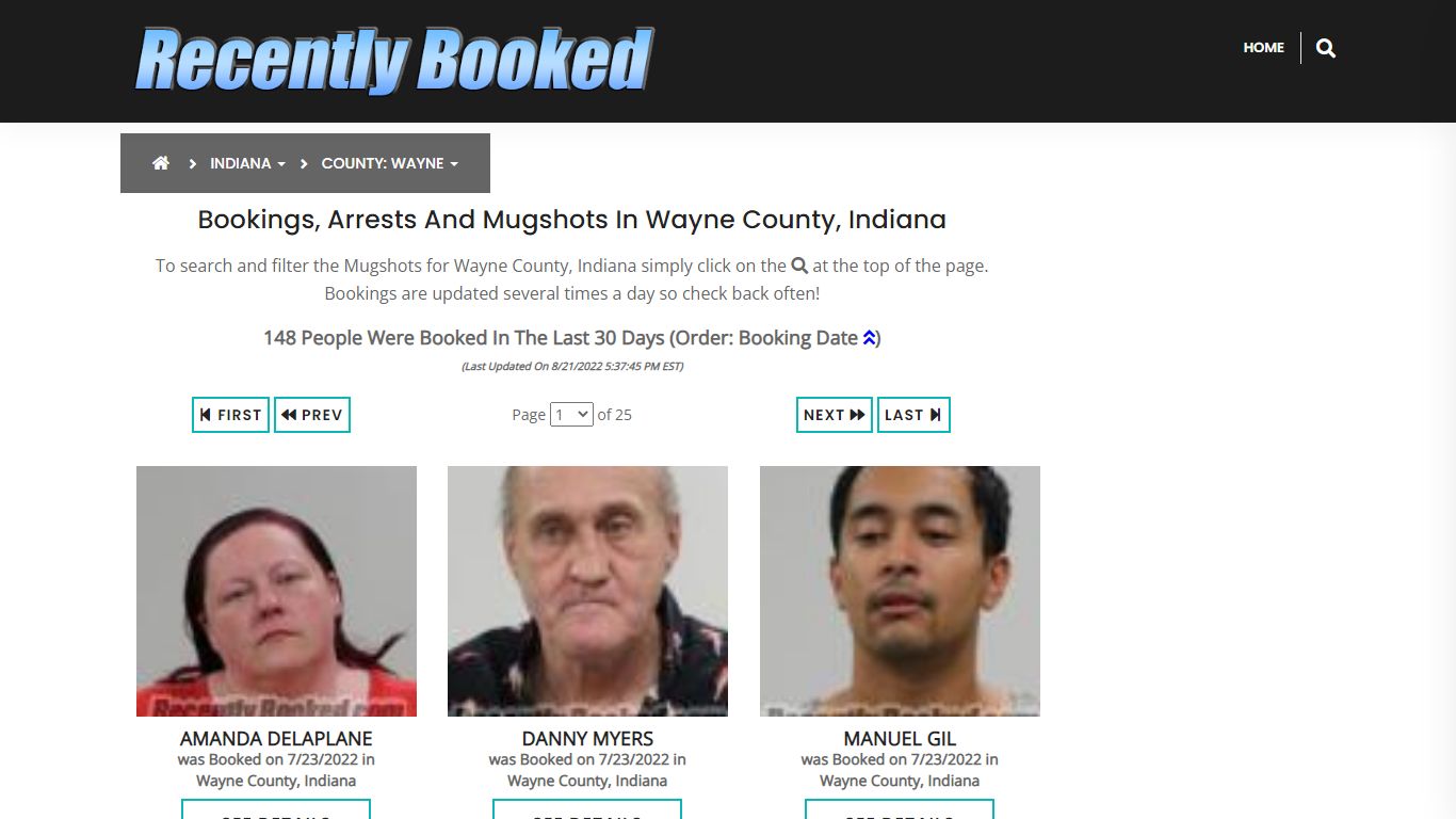 Recent bookings, Arrests, Mugshots in Wayne County, Indiana
